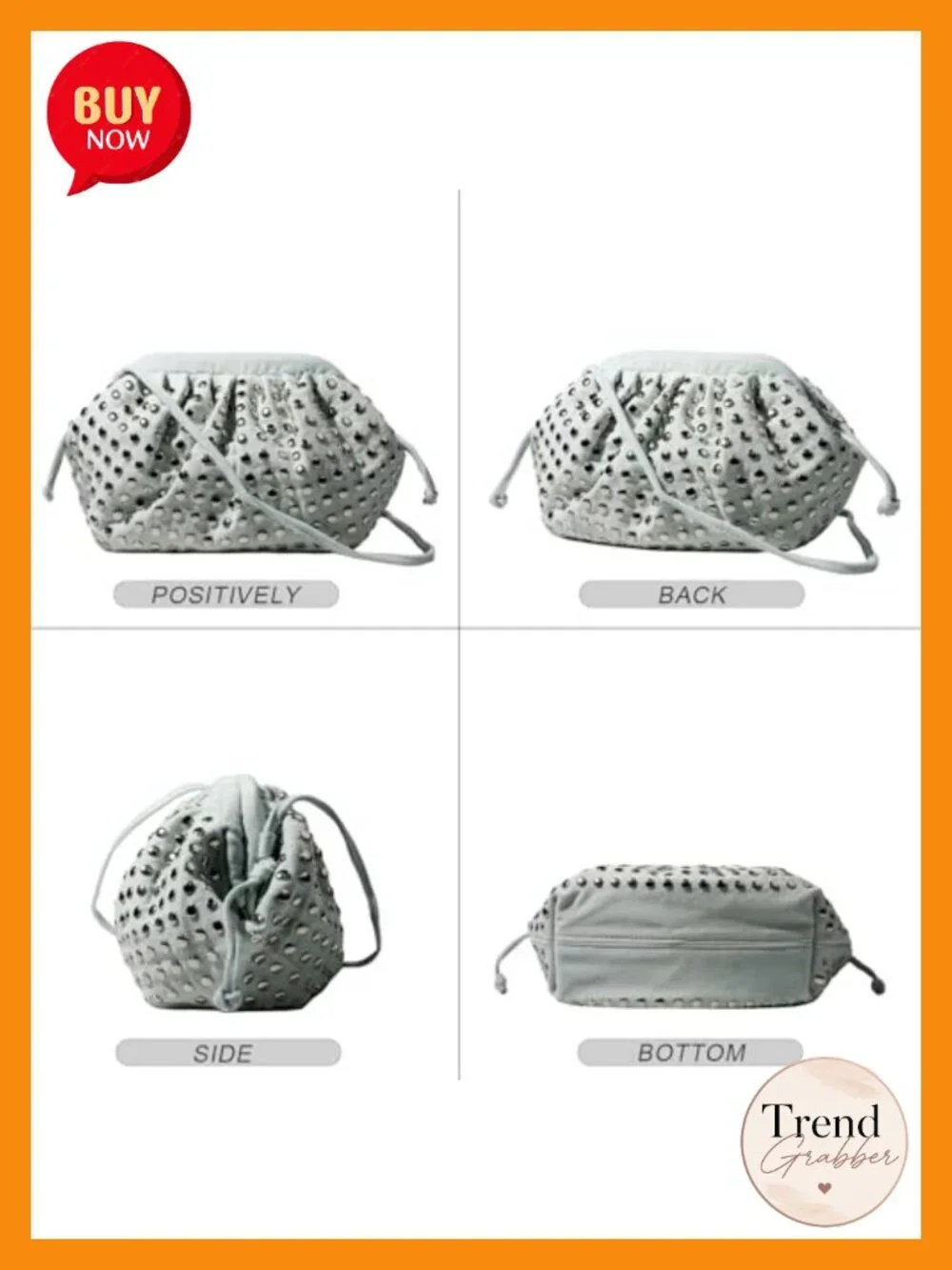 PU Leather Cloud Dumpling Pouch Clutch Crossbody Shoulder Bag Handwoven